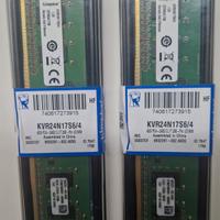 KINGSTON KVR24N17S6/4 8GB (4GB+4GB) DDR4 2400MHZ