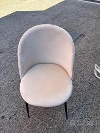 Sedie beige eleganti deghi velluto