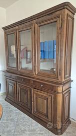Mobile credenza con vetrina in legno