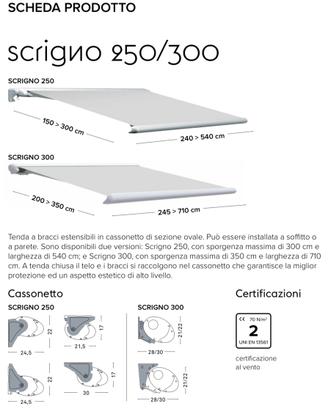 Tenda elettrica con telecomando Gibus Scrigno