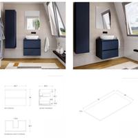 Mobile bagno sospeso per lavabo colore blu