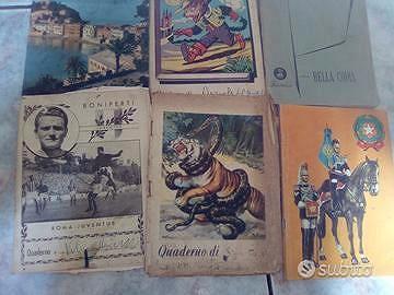 Vecchi quaderni scuola usati scritti 