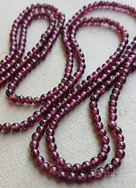Collana doppio filo in pietra granato naturale