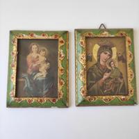 Coppia di Quadretti Vintage Sacri