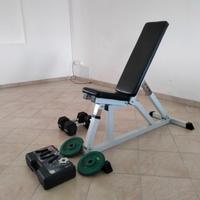 Panca inclinata regolabile e manubri