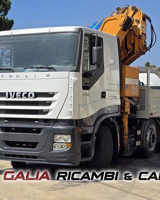 Iveco Stralis 480 4 assi cassone fisso + gru Effer