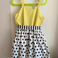 Vestito a pois bianco nero e giallo