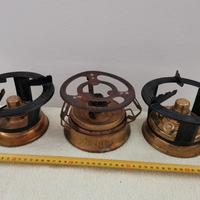 3 FORNELLI DA CAMPO VINTAGE OTTONE FERRO 