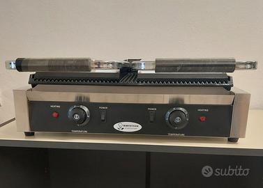Scaldapanini doppia, piastra per panini in ghisa