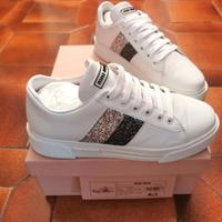 Sneakers Miu Miu vit.soft glitter Bianco n. 39