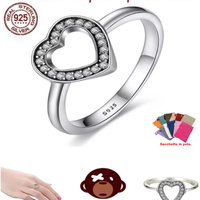 Anello Argento S925 Cuore 3D punto luce princess