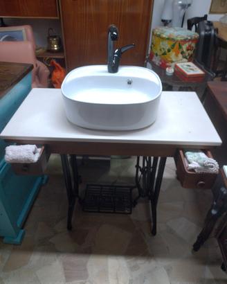Mobile macchina da cucire con lavabo