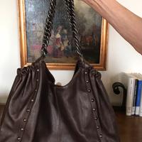 Borsa shopping vera pelle marron Roberta Gandolfi