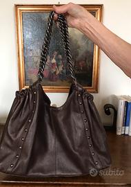 Borsa shopping vera pelle marron Roberta Gandolfi