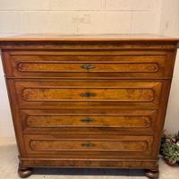 Cassettone antico in noce e radica fine 800