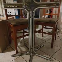 tavolo vetro/acciaio