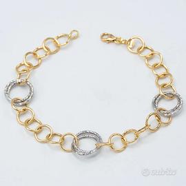 Bracciale donna in oro giallo e bianco 18 kt D.43