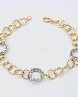 Bracciale donna in oro giallo e bianco 18 kt D.43