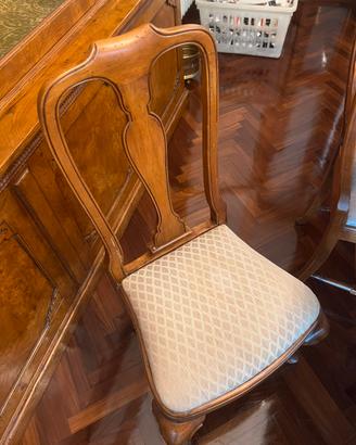 6 sedie in legno anni 800