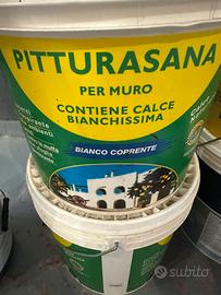 2 bidoni di pittura a calce