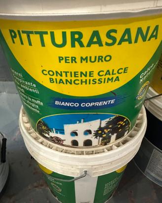 2 bidoni di pittura a calce