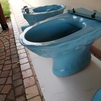 sanitari bagno azzurri vintage