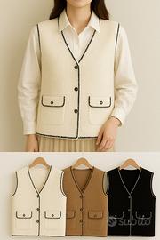 Gilet elegante in lana bouclé