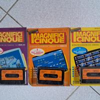 3 RIVISTE CON CASSETTA "I MAGNIFICI CINQUE" x C64
