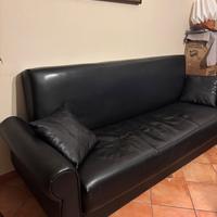 Divano letto ecopelle nero - con contenitore