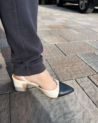 Scarpe eleganti da donna, colore bianco e blu
