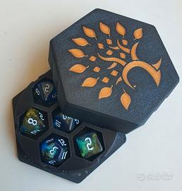 Set dadi D&D con custodia personalizzabile GDR RPG