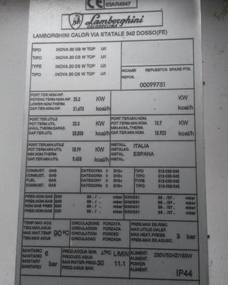 Lamborghini Inova 20 CS TOP Ricambi Caldaia