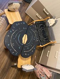 tavolo con sedie e panca contenitore