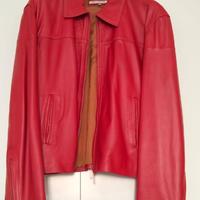 Giacca giubbotto in vera pelle rosso