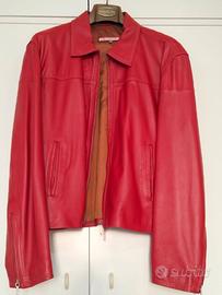 Giacca giubbotto in vera pelle rosso