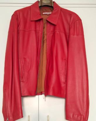 Giacca giubbotto in vera pelle rosso