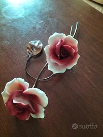 Rose Capodimonte e argento 