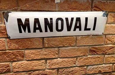 MANOVALI INSEGNA TARGA SMALTATA BOMBATA EPOCA 1920