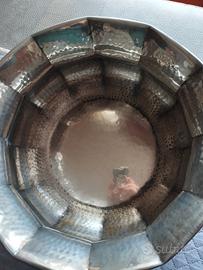 Centro tavola, porta vaso in silver plate lavorato