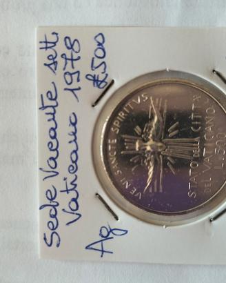 Vaticano lire 500 argento Sede Vacante 1978