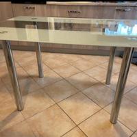 Tavolo in vetro misto satinato trasparente