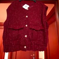 Gilet di velluto bordeaux nuovo tg. Unica