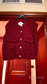Gilet di velluto bordeaux nuovo tg. Unica