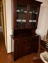 Vetrinetta antica in rovere e noce