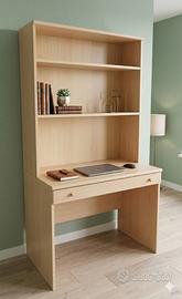 Scrivania e Libreria Legno Rovere chiaro