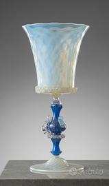 Calice d'Arte in Vetro di Murano Opalescente e Oro