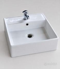 Lavabo in ceramica da appoggio + rubinetto omaggio