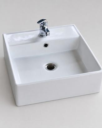 Lavabo in ceramica da appoggio + rubinetto omaggio