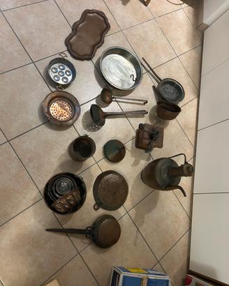Lotto oggetti in rame vintage