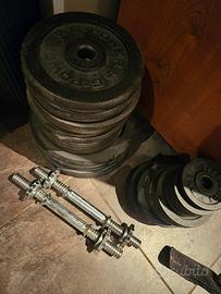 Set di pesi, manubri e bilancere